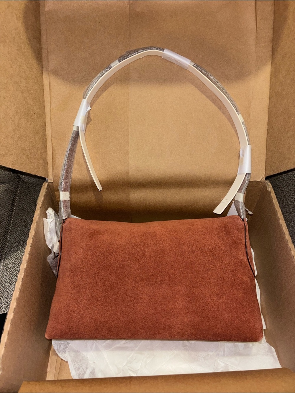 Coach Chelsea 30 Suede Clay / brass NWT - Picture 3 of 10